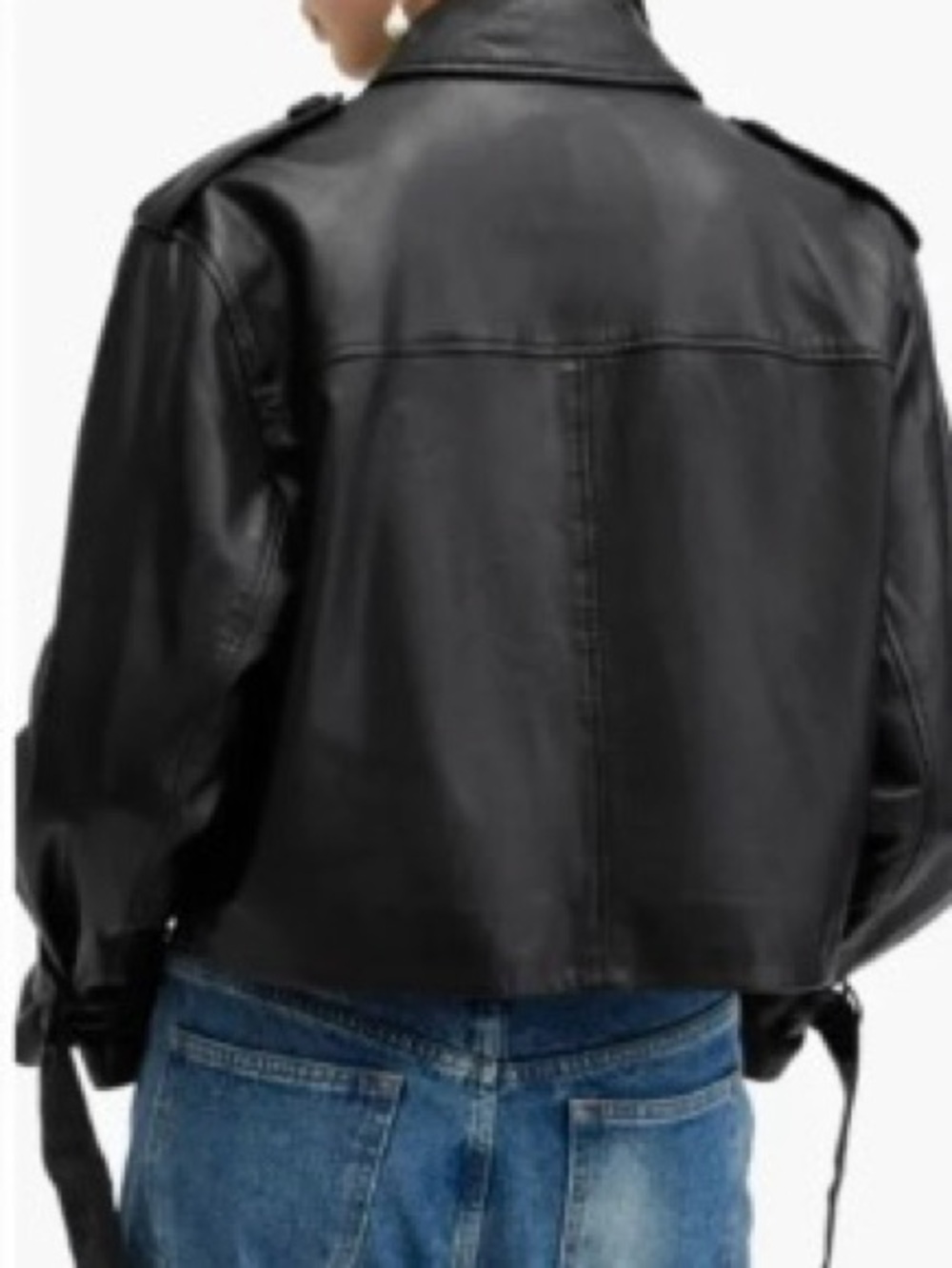 AllSaints Hendry Cropped Leather Trench—Small - Picture 7 of 9